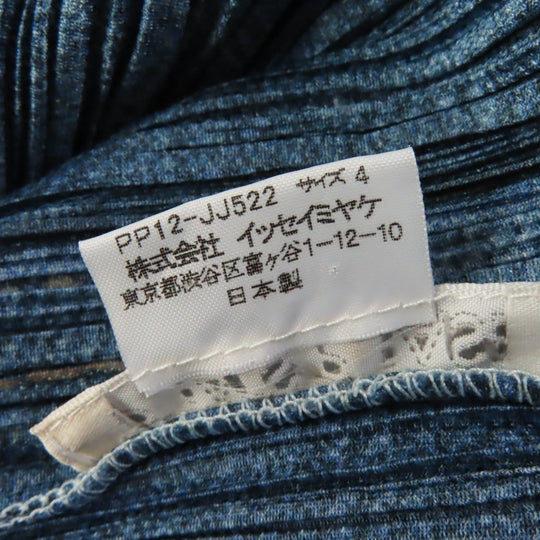 PLEATS PLEASE Short sleeve shirt PP12-JJ522 Main: 100% polyester blue Women 4 Used Authentic