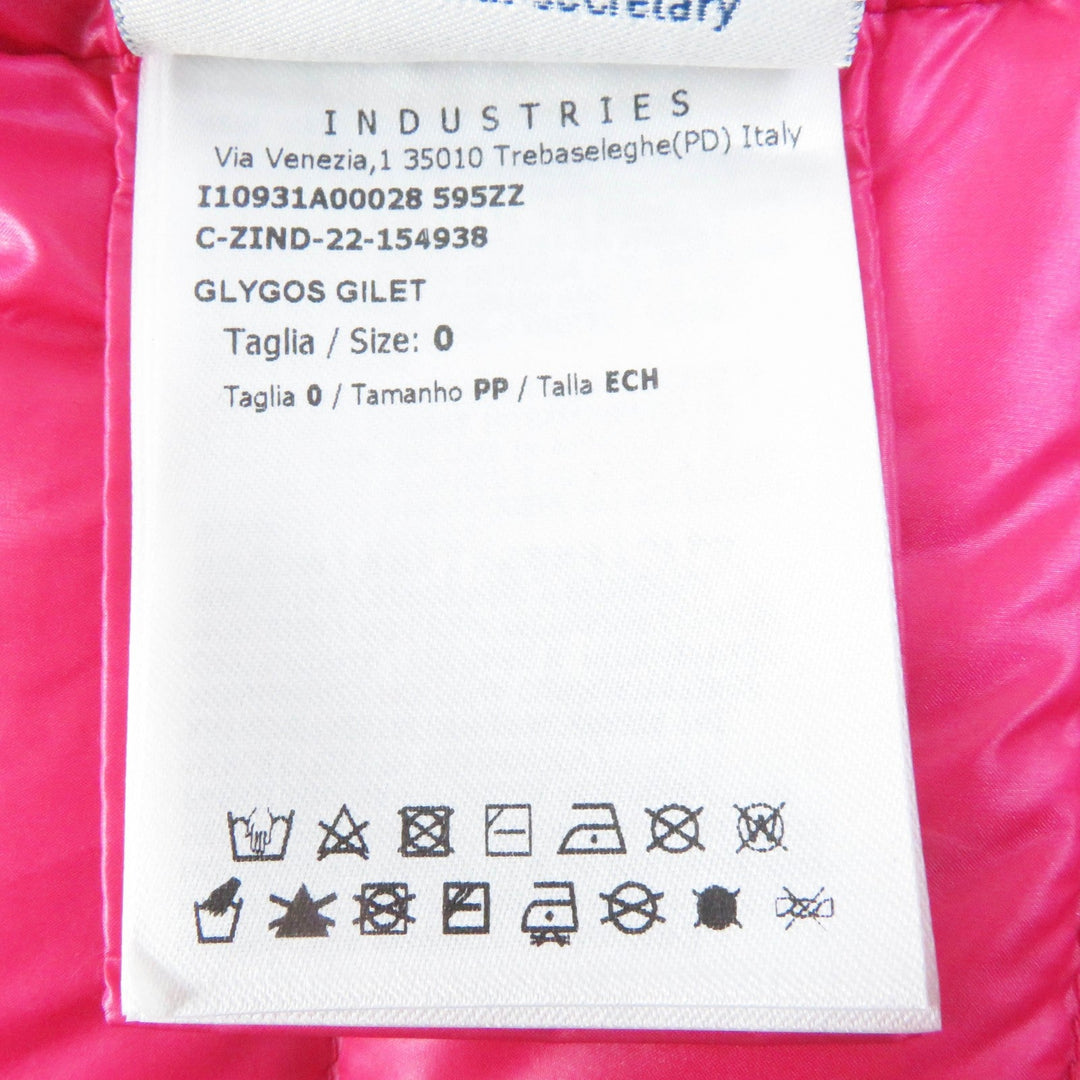 MONCLER Down vest Outer: 100% nylon, Lining: 100% nylon, Filling: 90% down, Filling: 10% feather, Hood lining: 100% nylon pink GLYGOS Women zero size Used Authentic
