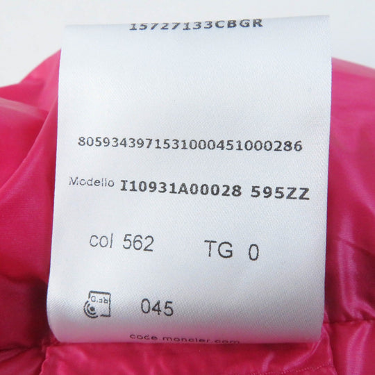 MONCLER Down vest Outer: 100% nylon, Lining: 100% nylon, Filling: 90% down, Filling: 10% feather, Hood lining: 100% nylon pink GLYGOS Women zero size Used Authentic