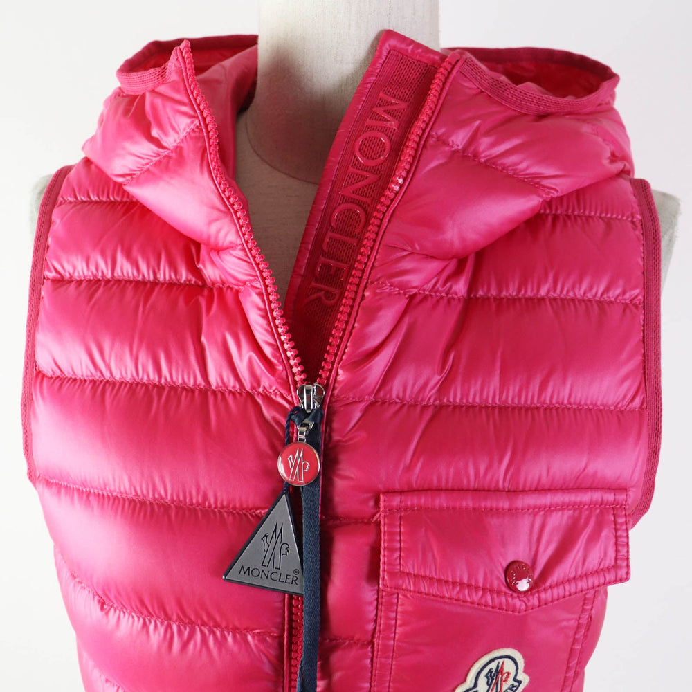 MONCLER Down vest Outer: 100% nylon, Lining: 100% nylon, Filling: 90% down, Filling: 10% feather, Hood lining: 100% nylon pink GLYGOS Women zero size Used Authentic