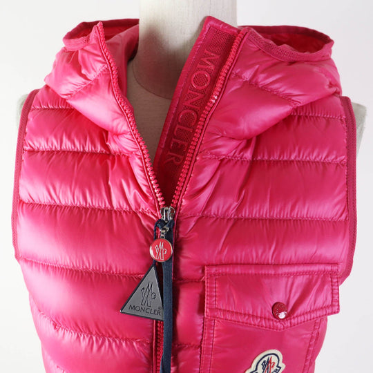 MONCLER Down vest Outer: 100% nylon, Lining: 100% nylon, Filling: 90% down, Filling: 10% feather, Hood lining: 100% nylon pink GLYGOS Women zero size Used Authentic