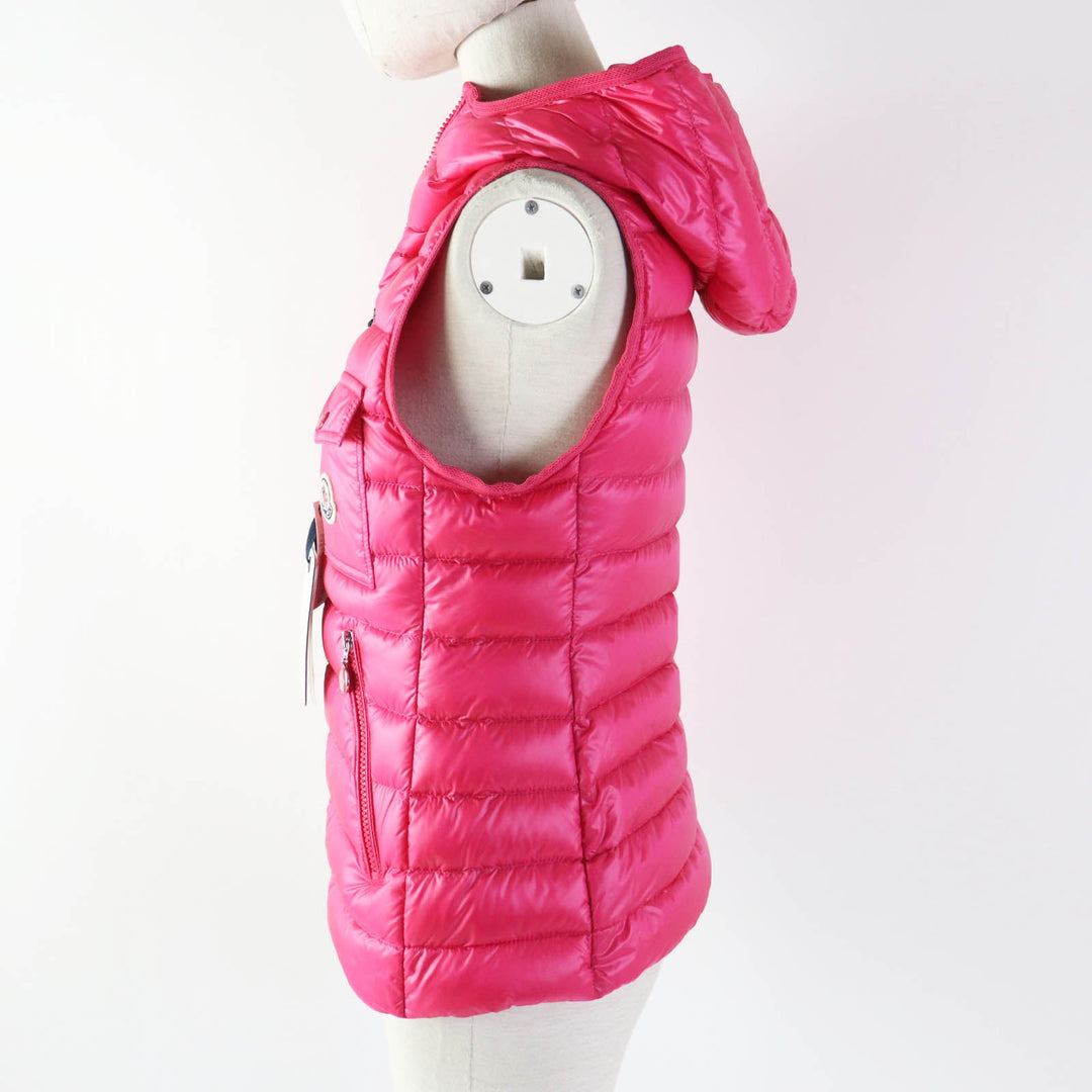 MONCLER Down vest Outer: 100% nylon, Lining: 100% nylon, Filling: 90% down, Filling: 10% feather, Hood lining: 100% nylon pink GLYGOS Women zero size Used Authentic