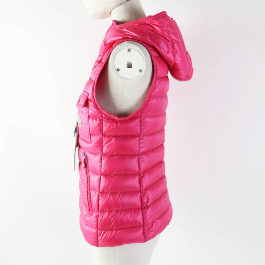 MONCLER Down vest Outer: 100% nylon, Lining: 100% nylon, Filling: 90% down, Filling: 10% feather, Hood lining: 100% nylon pink GLYGOS Women zero size Used Authentic