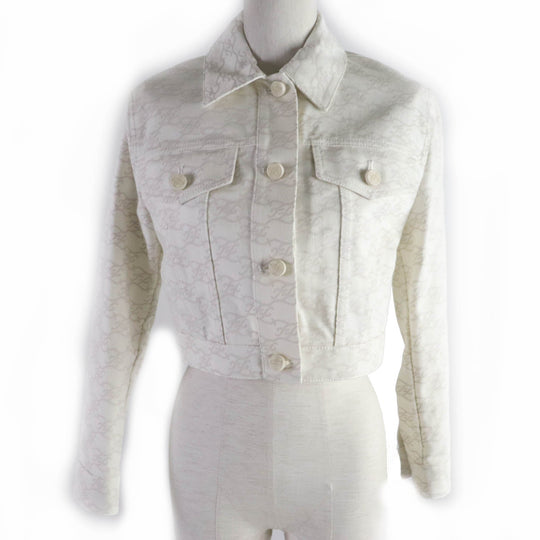 FENDI Denim Jacket FLF655 Main: 100% cotton Ivory beige Women 36 Used Authentic