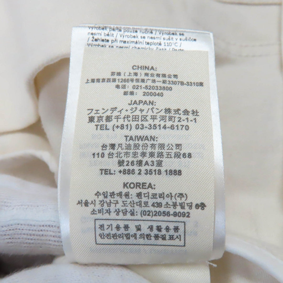 FENDI Denim Jacket FLF655 Main: 100% cotton Ivory beige Women 36 Used Authentic