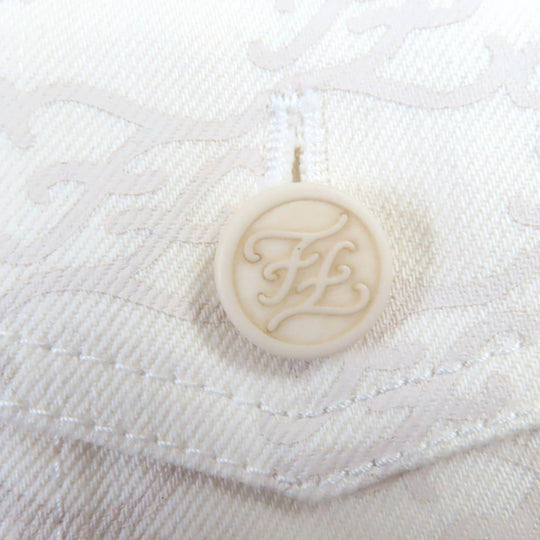 FENDI Denim Jacket FLF655 Main: 100% cotton Ivory beige Women 36 Used Authentic