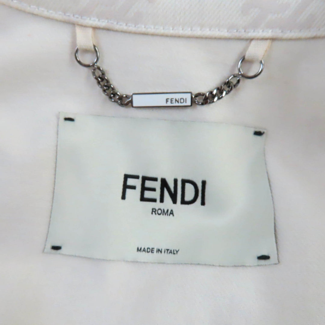 FENDI Denim Jacket FLF655 Main: 100% cotton Ivory beige Women 36 Used Authentic