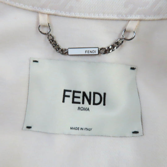 FENDI Denim Jacket FLF655 Main: 100% cotton Ivory beige Women 36 Used Authentic