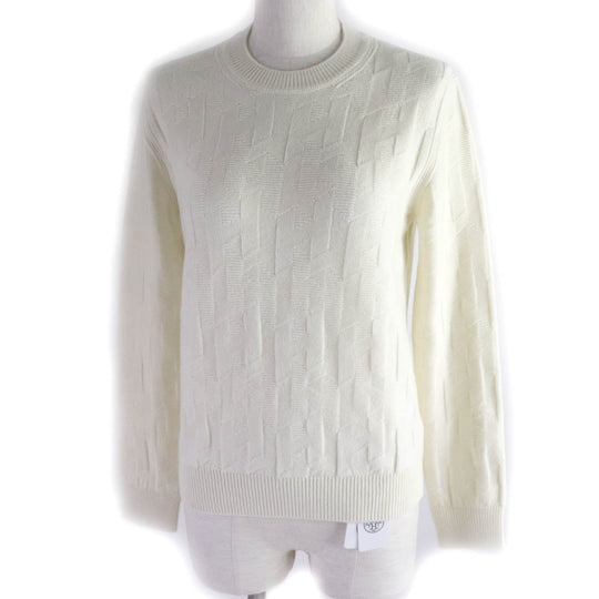 HERMES knit Main: 100% wool Ivory Women 38 Used Authentic