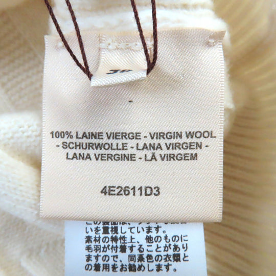 HERMES knit Main: 100% wool Ivory Women 38 Used Authentic