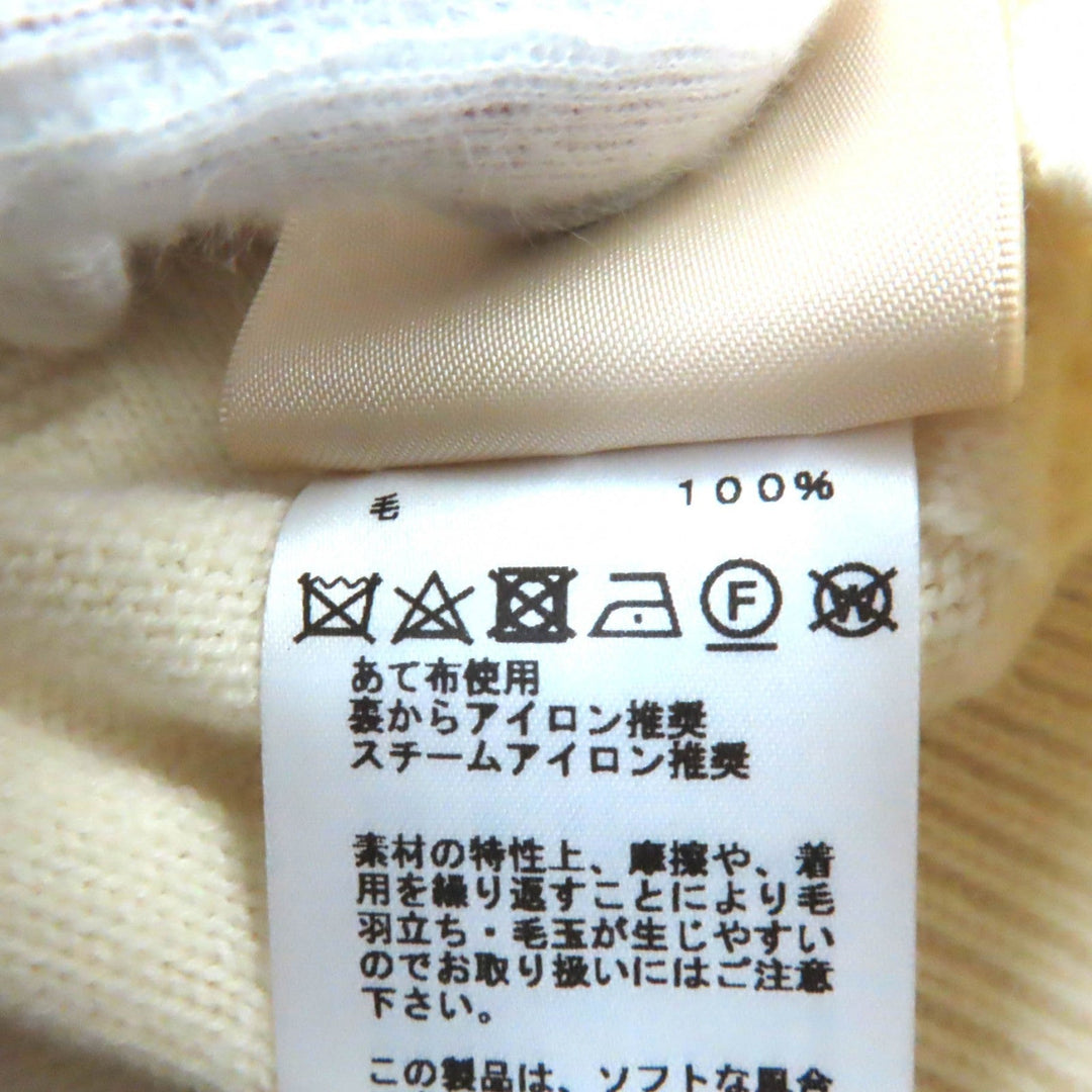 HERMES knit Main: 100% wool Ivory Women 38 Used Authentic