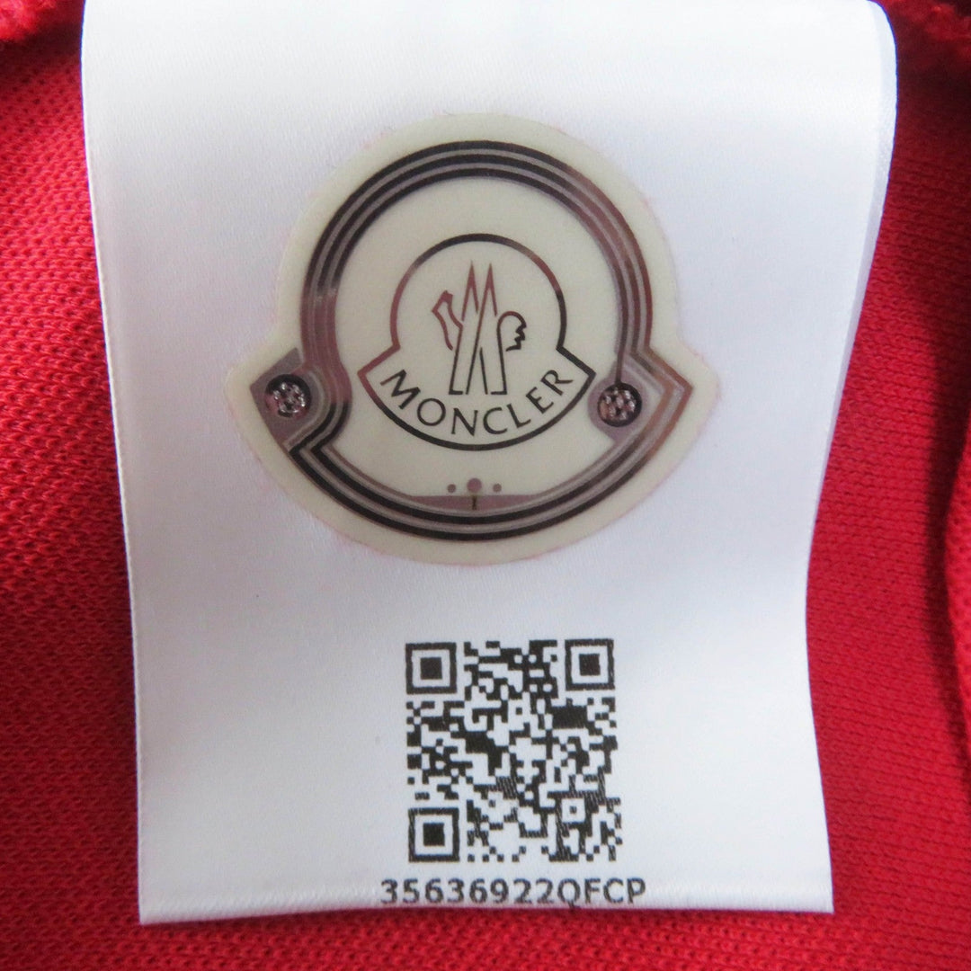 MONCLER Short sleeve polo shirt Outer: 100% cotton, Part: 100% cotton Red white MAGLIA Women L Used Authentic