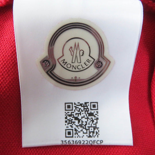 MONCLER Short sleeve polo shirt Outer: 100% cotton, Part: 100% cotton Red white MAGLIA Women L Used Authentic