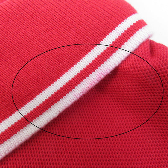 MONCLER Short sleeve polo shirt Outer: 100% cotton, Part: 100% cotton Red white MAGLIA Women L Used Authentic