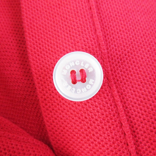 MONCLER Short sleeve polo shirt Outer: 100% cotton, Part: 100% cotton Red white MAGLIA Women L Used Authentic