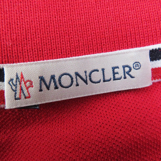 MONCLER Short sleeve polo shirt Outer: 100% cotton, Part: 100% cotton Red white MAGLIA Women L Used Authentic