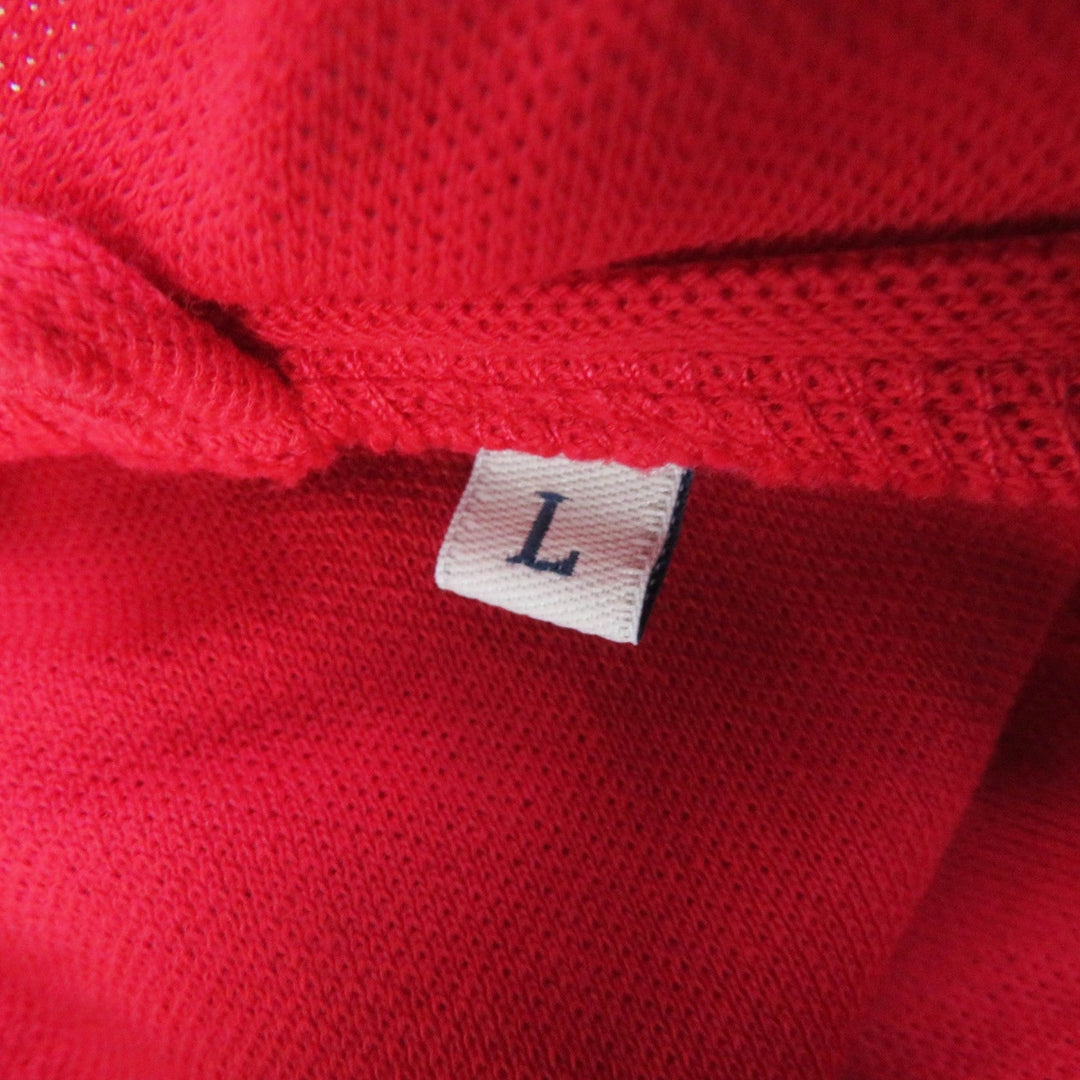 MONCLER Short sleeve polo shirt Outer: 100% cotton, Part: 100% cotton Red white MAGLIA Women L Used Authentic