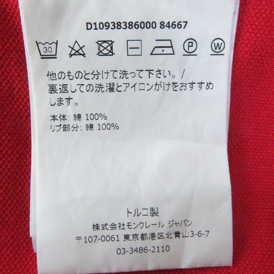 MONCLER Short sleeve polo shirt Outer: 100% cotton, Part: 100% cotton Red white MAGLIA Women L Used Authentic