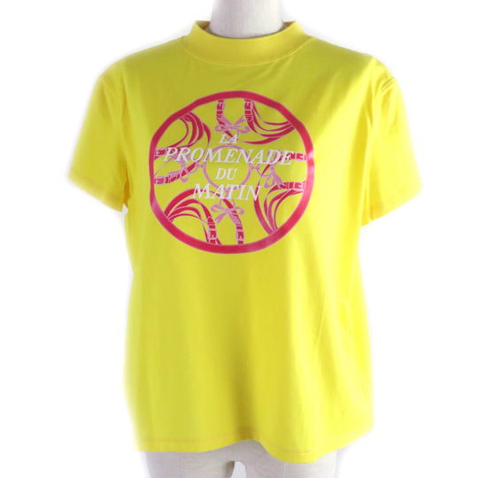 HERMES Short sleeve T-shirt Main: 100% cotton, part: 70% cotton, part: 26% nylon, part: 4% polyurethane yellow Women 34 Used Authentic
