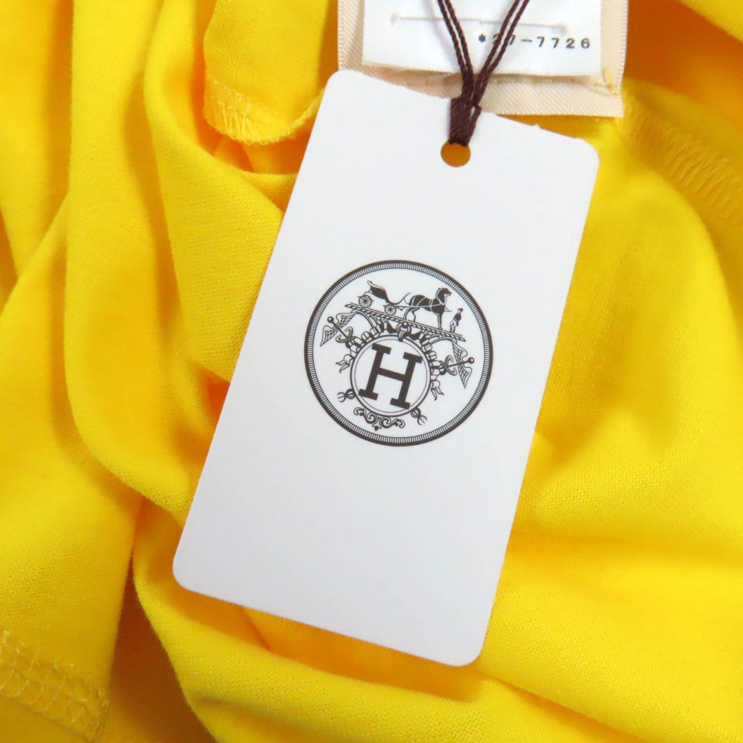 HERMES Short sleeve T-shirt Main: 100% cotton, part: 70% cotton, part: 26% nylon, part: 4% polyurethane yellow Women 34 Used Authentic