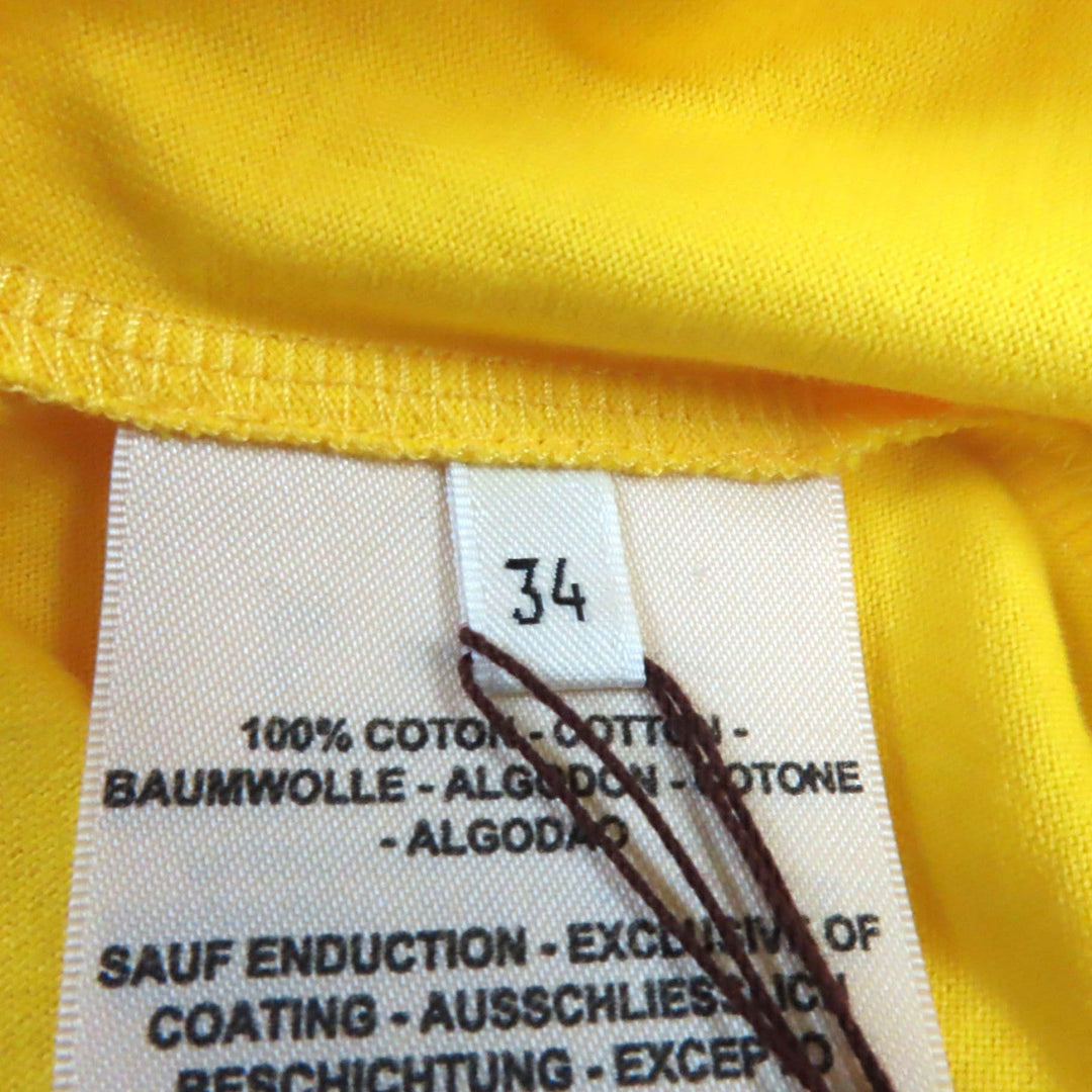 HERMES Short sleeve T-shirt Main: 100% cotton, part: 70% cotton, part: 26% nylon, part: 4% polyurethane yellow Women 34 Used Authentic