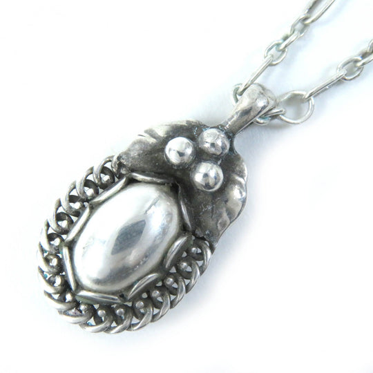 Georg Jensen Necklace 1992 Main�FSV925 Silver Women Used Authentic