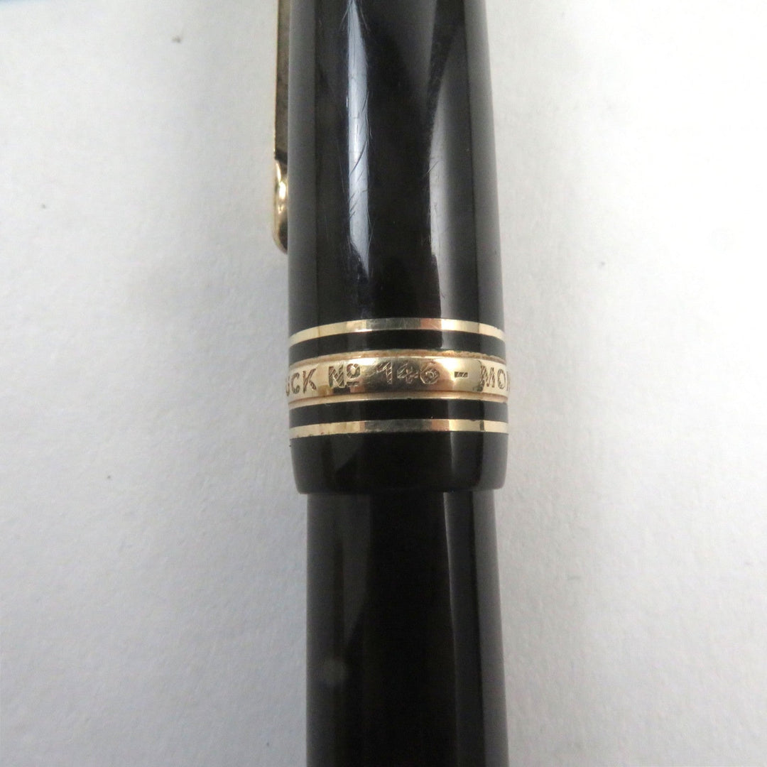 MONTBLANC fountain pen Main: Precious resin Nib: K14 Black gold Meisterstuck No.146 mens Used Authentic