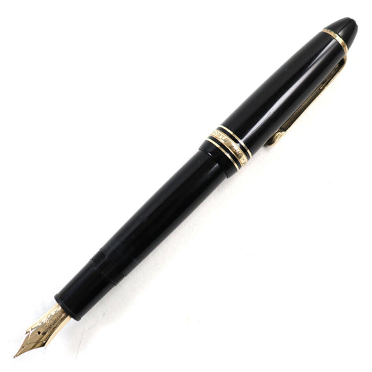 MONTBLANC fountain pen Main: Precious resin Nib: K14 Black gold Meisterstuck No.146 mens Used Authentic