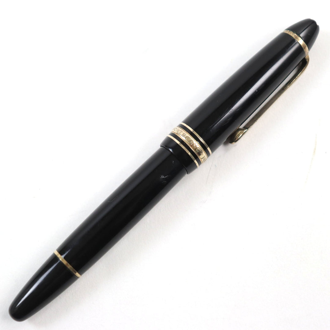 MONTBLANC fountain pen Main: Precious resin Nib: K14 Black gold Meisterstuck No.146 mens Used Authentic