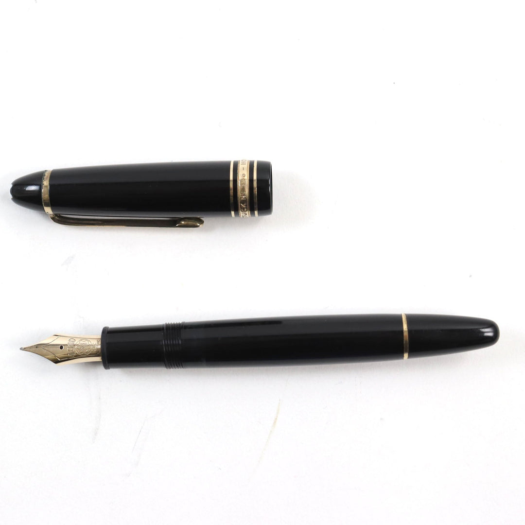 MONTBLANC fountain pen Main: Precious resin Nib: K14 Black gold Meisterstuck No.146 mens Used Authentic