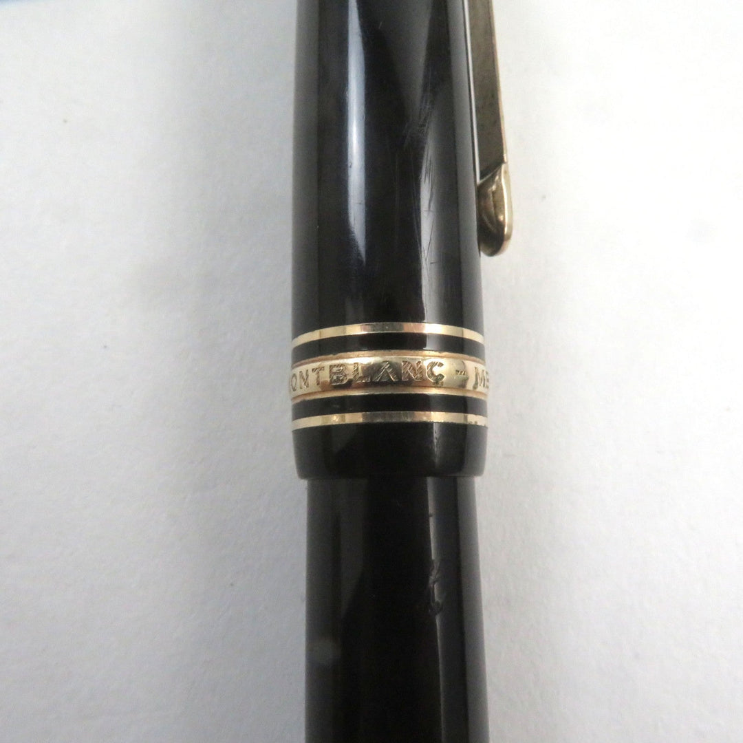 MONTBLANC fountain pen Main: Precious resin Nib: K14 Black gold Meisterstuck No.146 mens Used Authentic