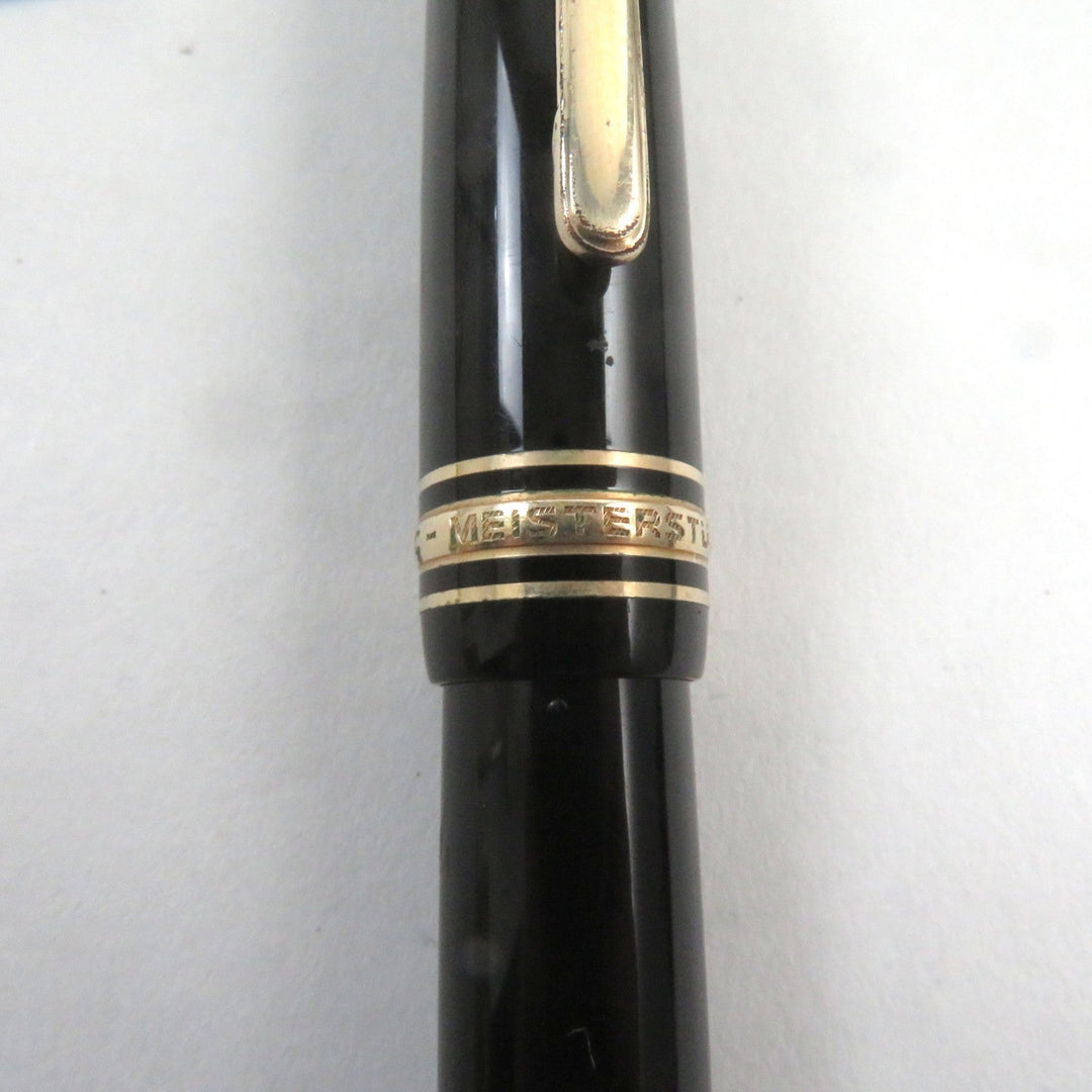 MONTBLANC fountain pen Main: Precious resin Nib: K14 Black gold Meisterstuck No.146 mens Used Authentic