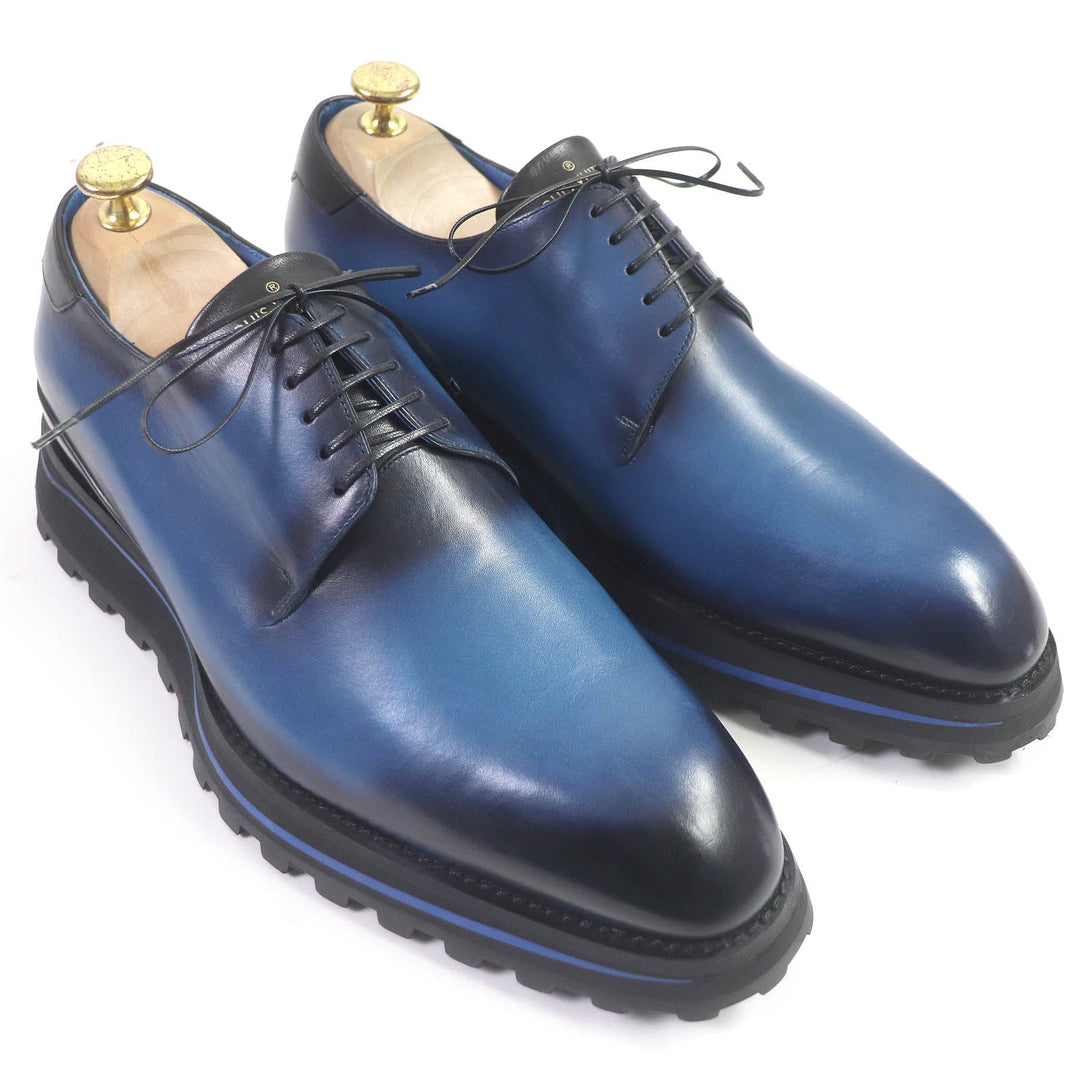 LOUIS VUITTON Leather shoes Main: Leather blue Goncourt Line mens 7 Used Authentic
