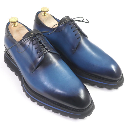 LOUIS VUITTON Leather shoes Main: Leather blue Goncourt Line mens 7 Used Authentic