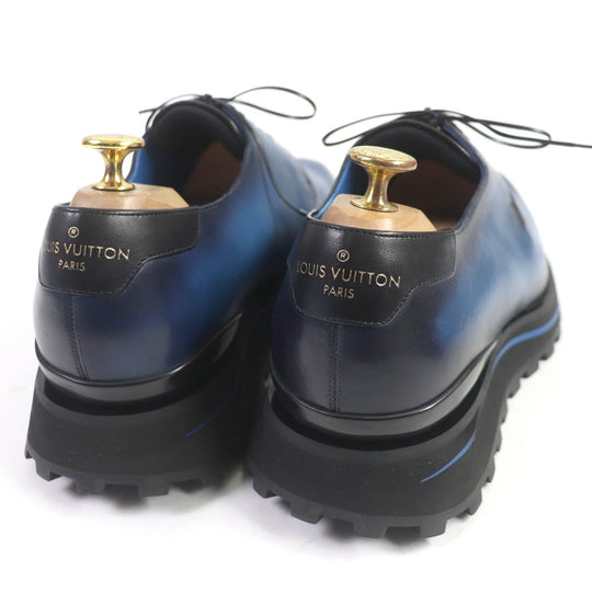 LOUIS VUITTON Leather shoes Main: Leather blue Goncourt Line mens 7 Used Authentic