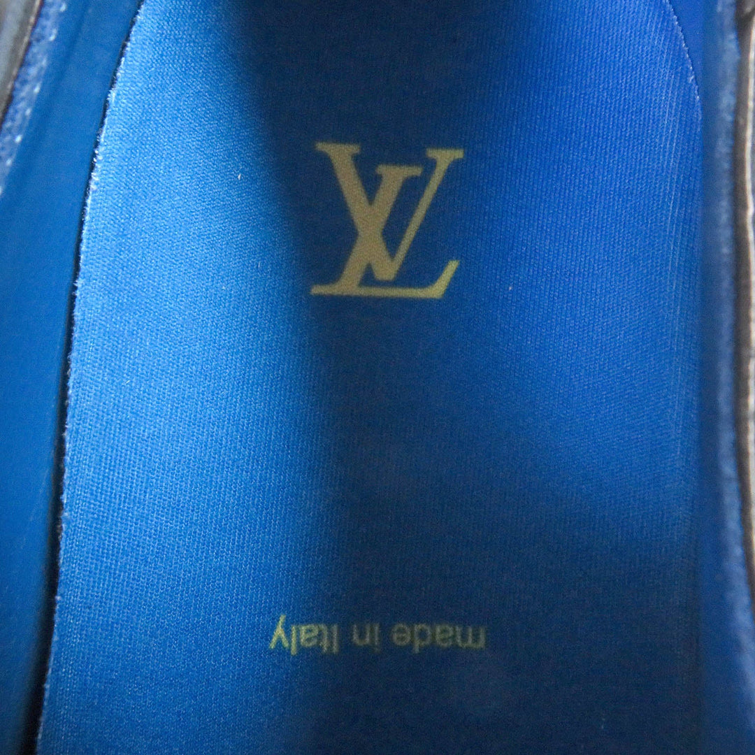 LOUIS VUITTON Leather shoes Main: Leather blue Goncourt Line mens 7 Used Authentic