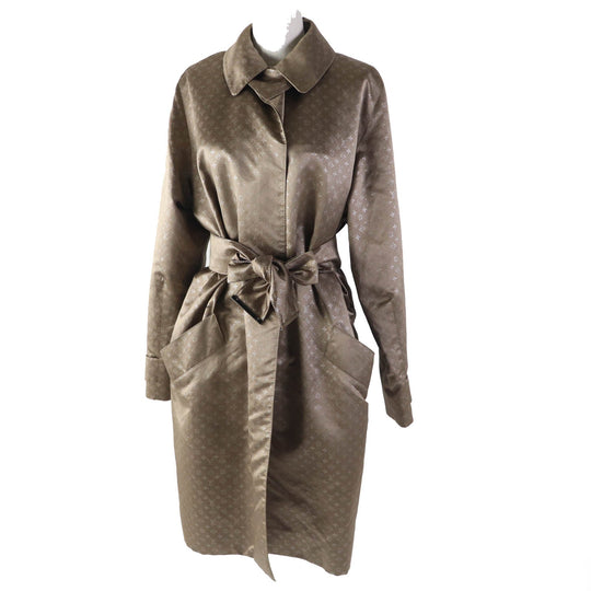 LOUIS VUITTON coat Outer: 88% silk, Outer: 12% polyester, Lining: 100% silk Brown Women 38 Used Authentic