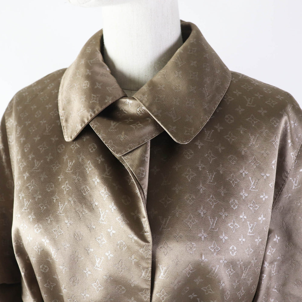 LOUIS VUITTON coat Outer: 88% silk, Outer: 12% polyester, Lining: 100% silk Brown Women 38 Used Authentic