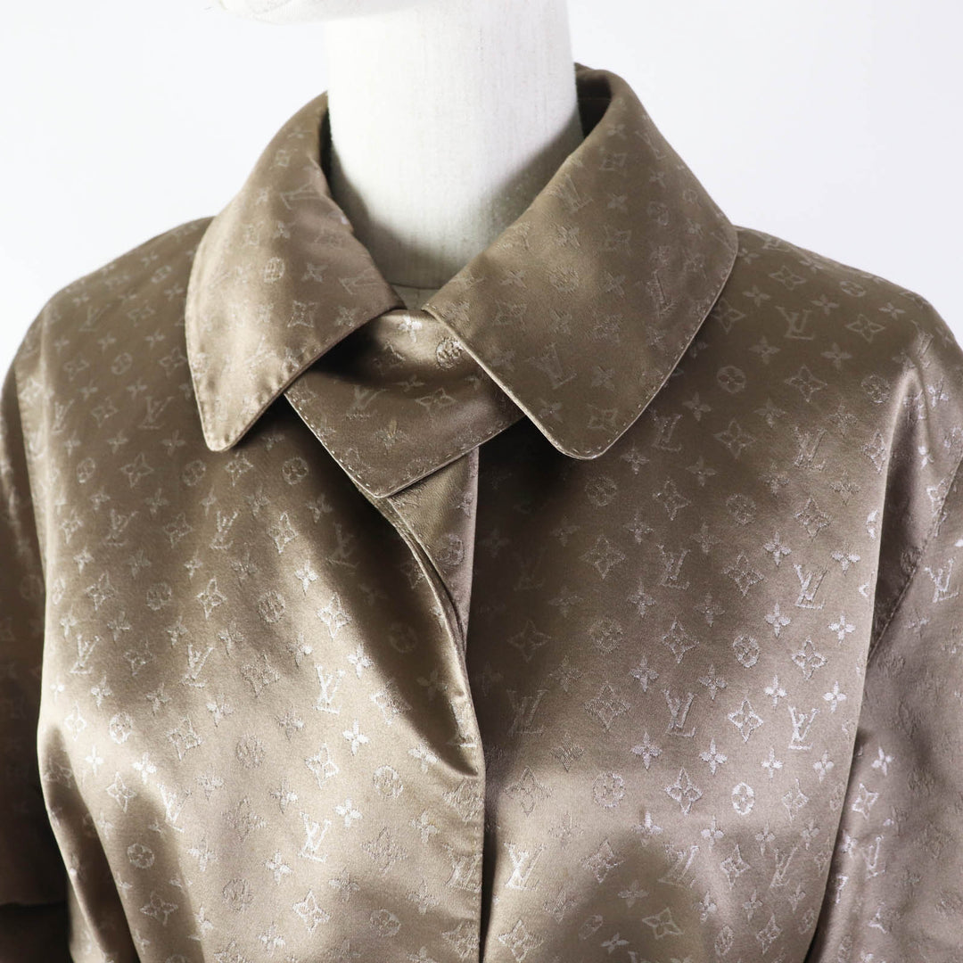LOUIS VUITTON coat Outer: 88% silk, Outer: 12% polyester, Lining: 100% silk Brown Women 38 Used Authentic