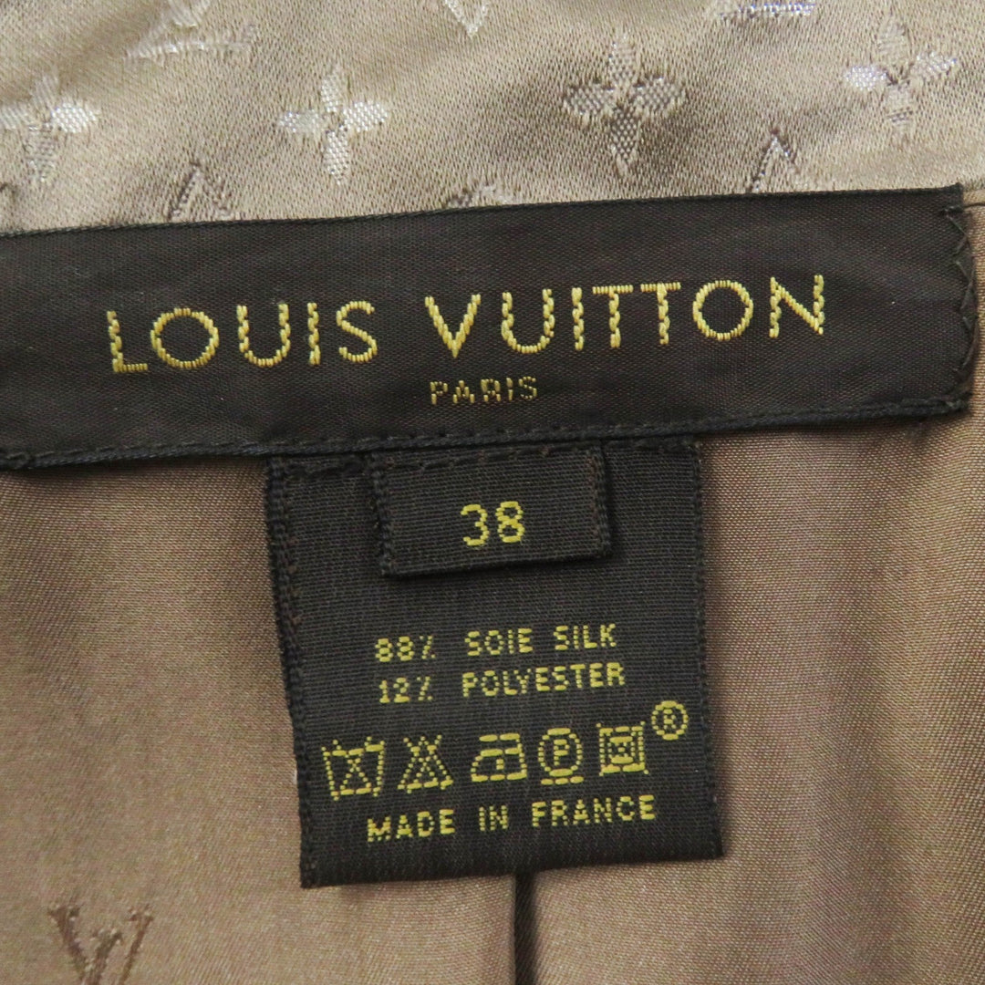 LOUIS VUITTON coat Outer: 88% silk, Outer: 12% polyester, Lining: 100% silk Brown Women 38 Used Authentic
