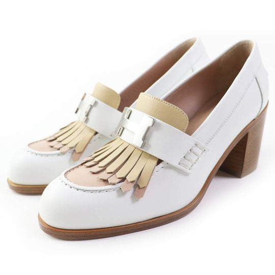 HERMES pumps Main: Leather White beige Constance Elysee 70 Women 35 1/2 Used Authentic