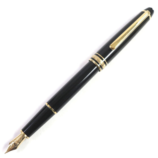 MONTBLANC fountain pen Main: Resin Nib: K14 Black gold Meisterstck Classic mens Used Authentic