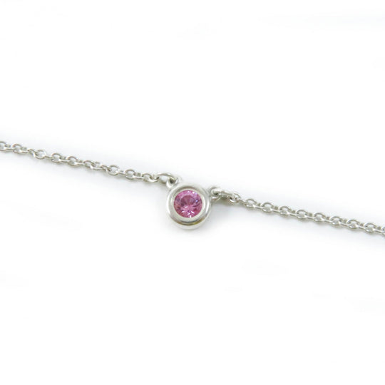 TIFFANY&Co. Necklace Main: AG925, Part: Pink sapphire Pink Silver By the yard Women Used Authentic