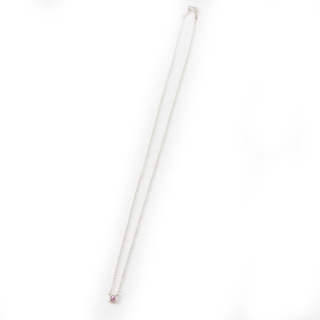 TIFFANY&Co. Necklace Main: AG925, Part: Pink sapphire Pink Silver By the yard Women Used Authentic