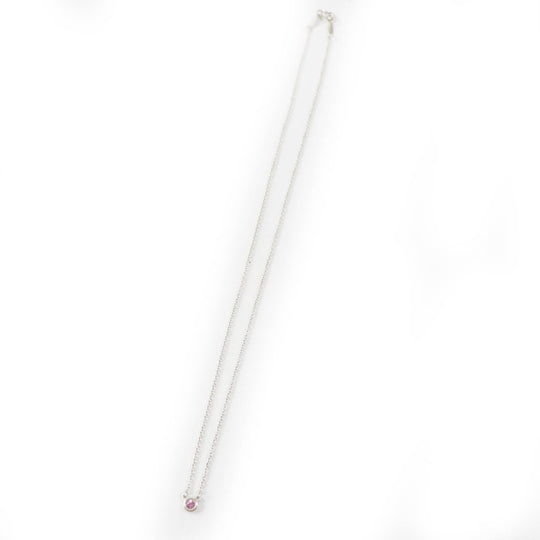 TIFFANY&Co. Necklace Main: AG925, Part: Pink sapphire Pink Silver By the yard Women Used Authentic