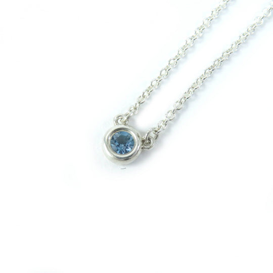 TIFFANY&Co. Necklace Main: AG925, Stone: Aquamarine Silver light blue El Saperetti Color by the Yard Women Used Authentic