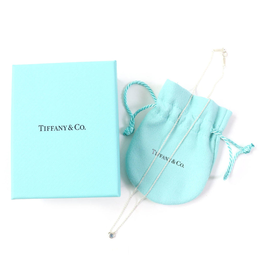 TIFFANY&Co. Necklace Main: AG925, Stone: Aquamarine Silver light blue El Saperetti Color by the Yard Women Used Authentic