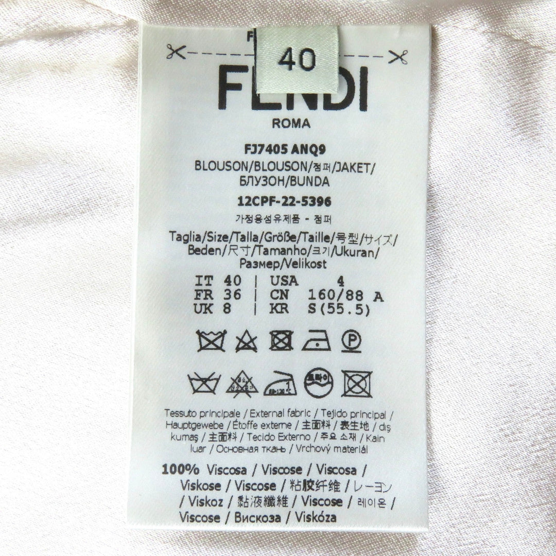 FENDI Blouson FJ7405 Outer: 100% rayon, Lining: 100% rayon Light pink Women 40 Used Authentic