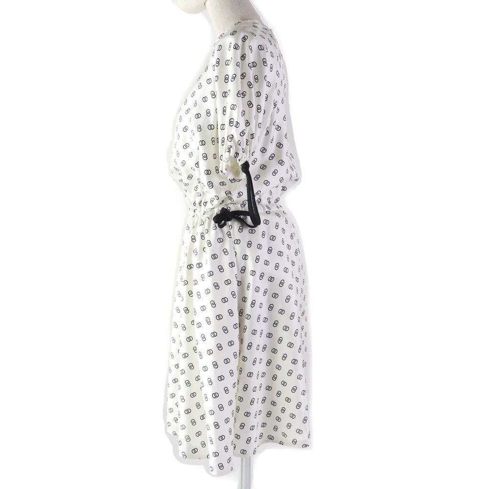 LOUIS VUITTON dress 1A9NYN Main: 100% silk, Lining: 100% silk, Part: 75% nylon, Part: 25% polyurethane White black Women 36 Used Authentic