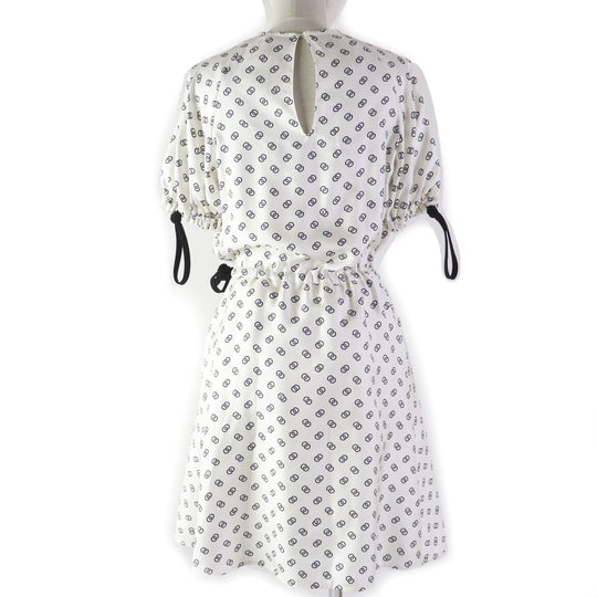 LOUIS VUITTON dress 1A9NYN Main: 100% silk, Lining: 100% silk, Part: 75% nylon, Part: 25% polyurethane White black Women 36 Used Authentic